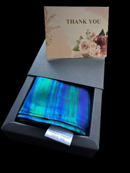 Dusty Blue Plain 100% Pure Silk Crinkle Scarf Christmas Gift For Her Silk Scarf For Women Wedding Warm Wrap Birthday Gift For Wife, Mom -Jewellery Soldes Boutique