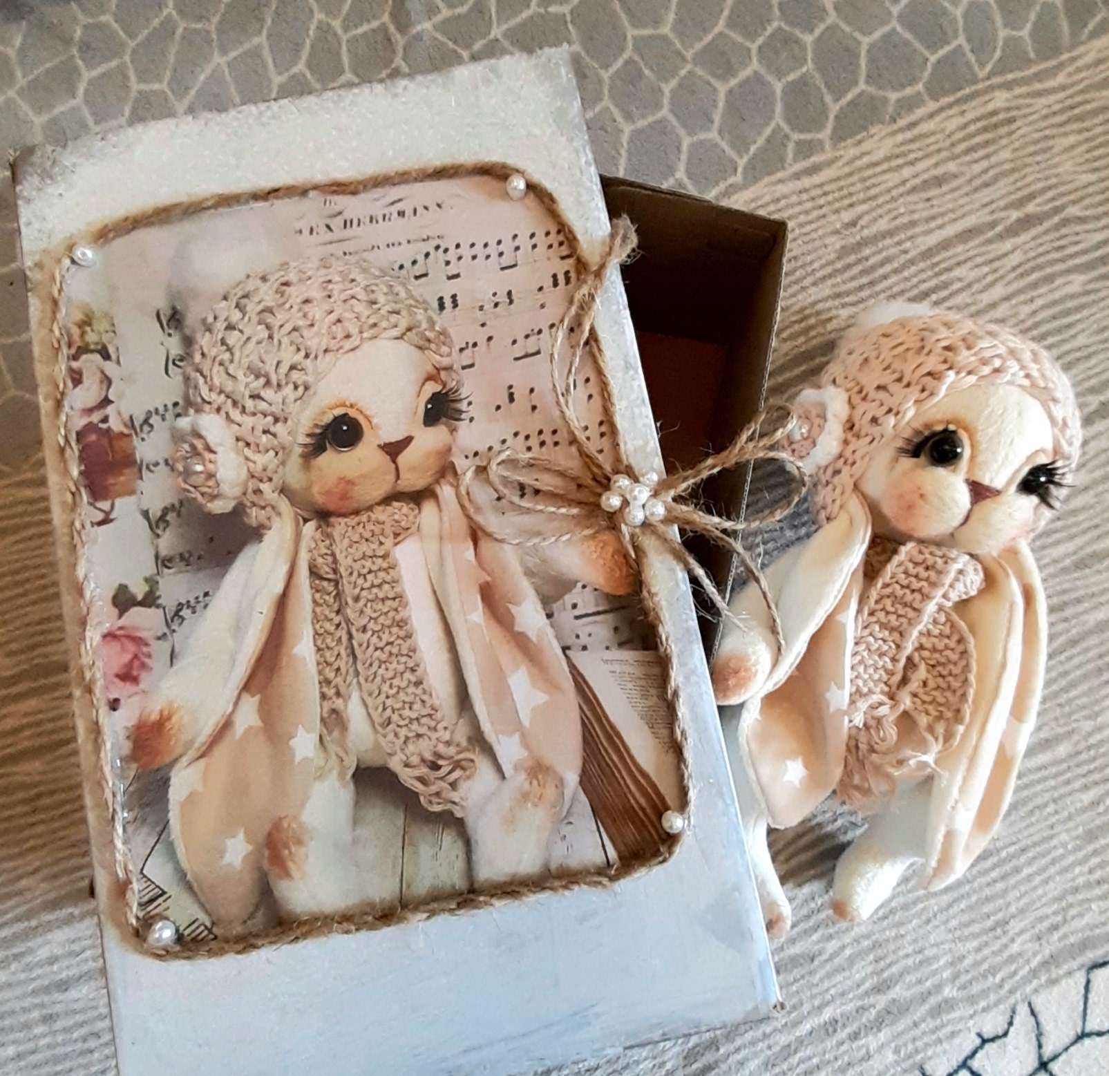 interior animal stuffed bunny handmade teddy Rabbit toy teddy gift collectible teddy