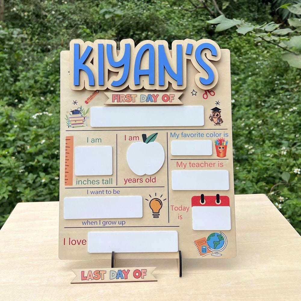 Customizable first and last day of school sign dry erase board