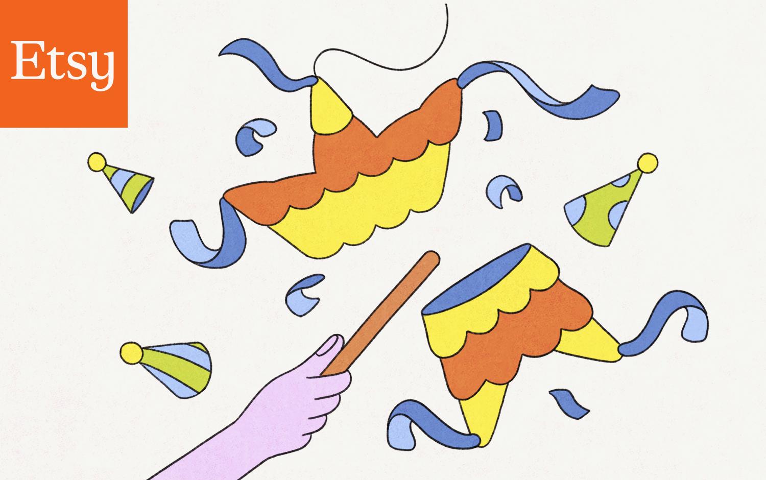 Birthday Piñata breaking GIF