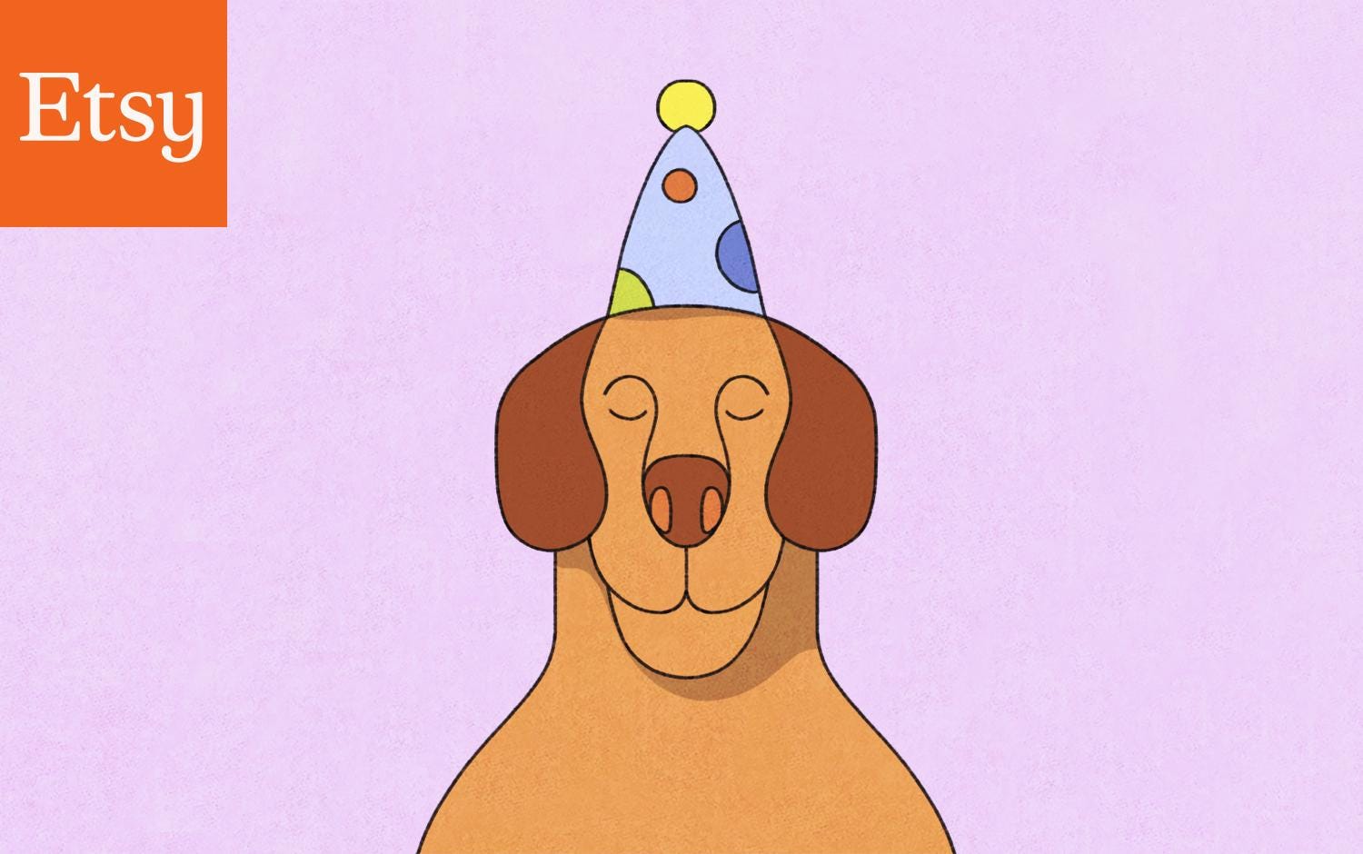Dog with birthday party hat