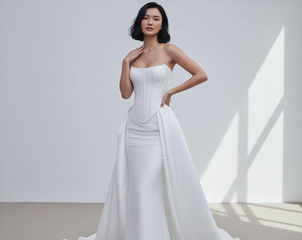 Mermaid Wedding Dress with Overskirt