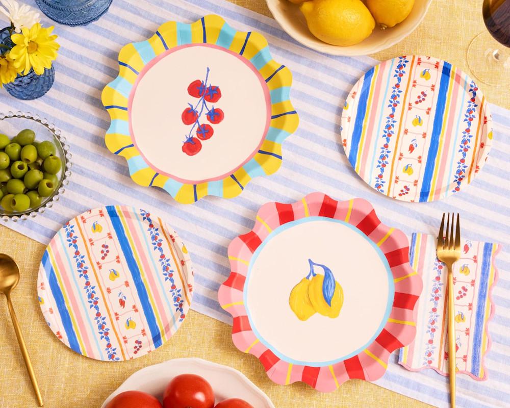 Summer themed paper plates