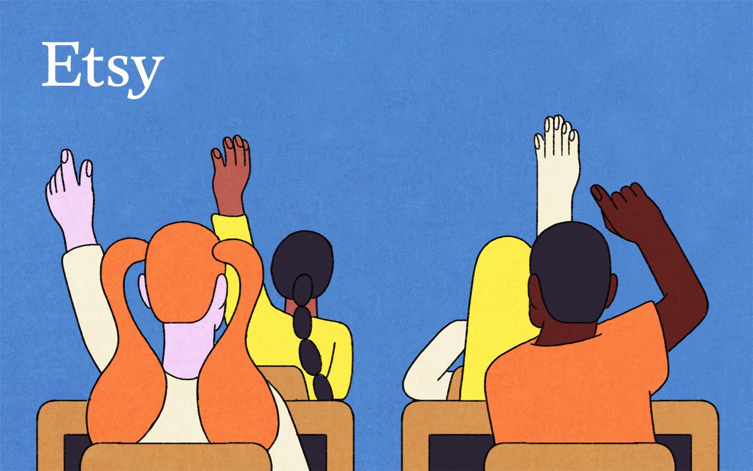 Kids raising hands