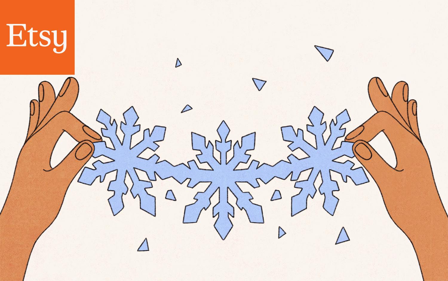 Snowflake paper chain