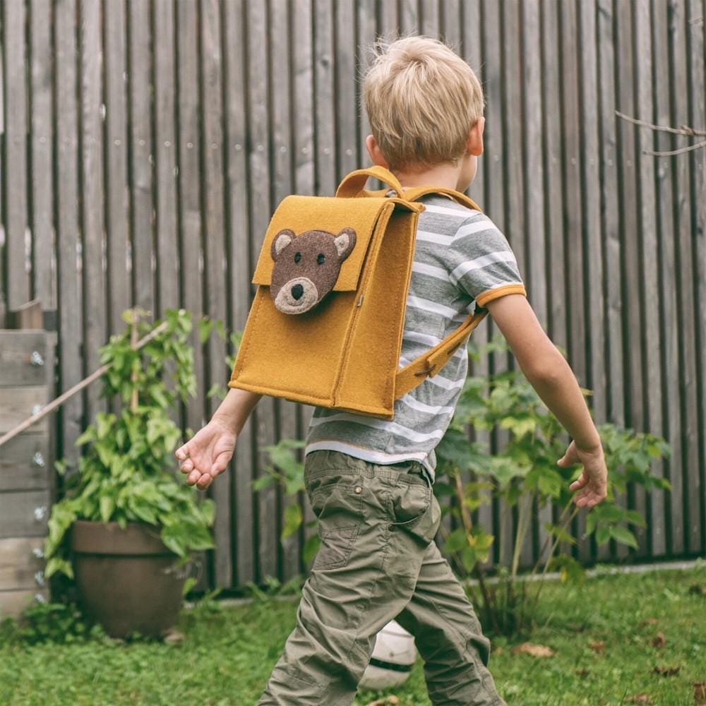 Wool felt animal kids backpack