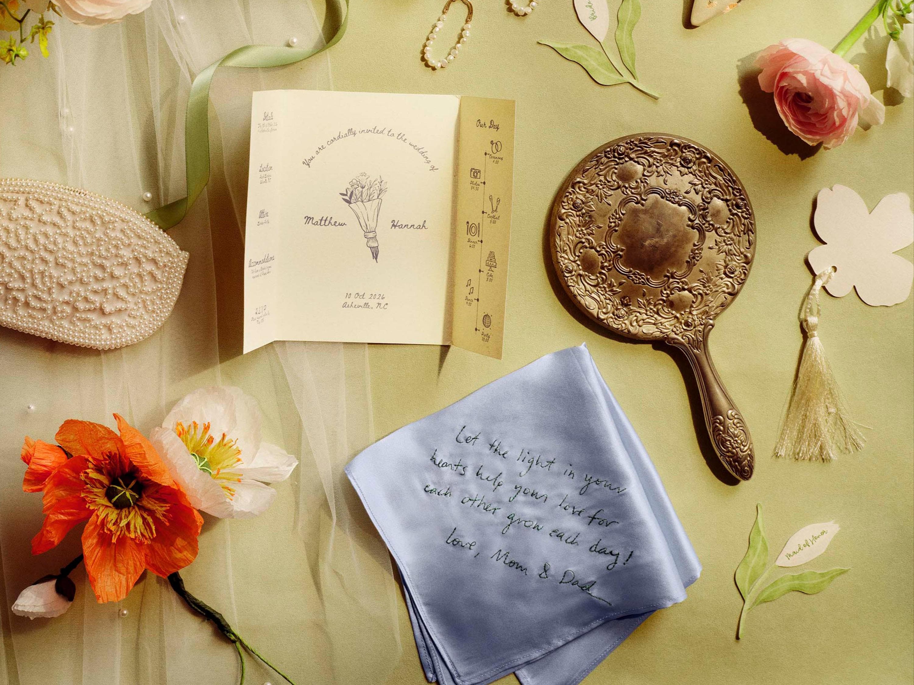 image containing listing Personalized Silk Handkerchief by OwnTheTime