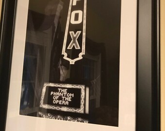 Framed Atlanta fox theater black and white home or office wall decor art photography