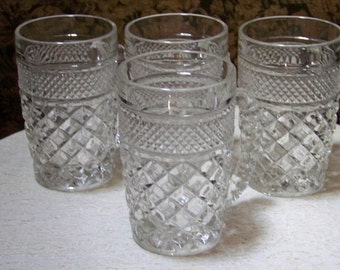 Vintage Wexford Clear Glass Mug - Set Of 4