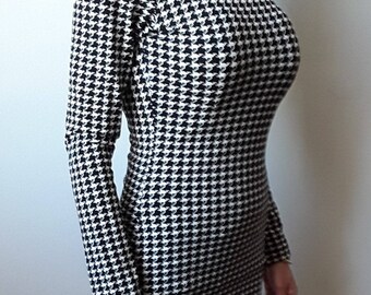 MOTIVI Pied de Poule Pattern Stretched Dress Size S