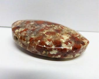 Natural Red Jasper Pendant Focal Bead 29mm by 45mm