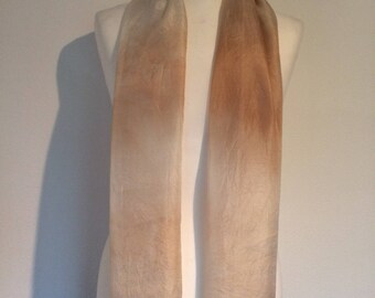 A dyed silk scarf. -Painted Silk scary Shawl.