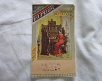 Antique Advertising Victorian Trade Card The Sterling Organ