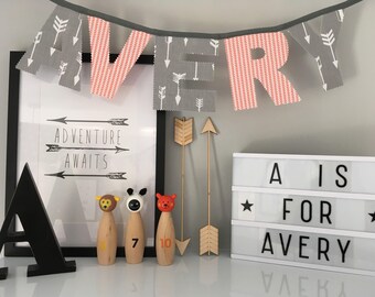 Grey and Orange Arrow Bunting