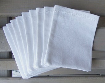 10 favor bags,pouches,dragee,white,cotton,french antique cotton,lavender,rustic