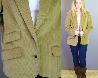VIntage 80s Camel Corduroy Blazer
