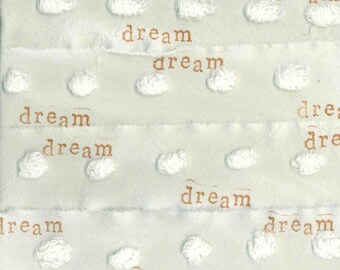 dream bunny tails trim creme hand made ribbon sweet cotton muslin chenille rubber stamped .905 20. ....oohlala