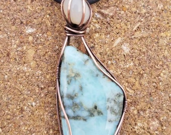 Larimar & Moostone Pendant