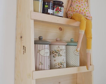 Storage Shelf perfect for Kitchens HAND MADE RETRO