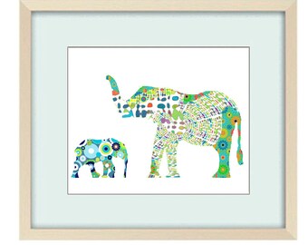 boy nursery elephant art, elephant nursery, baby boy nursery, nursery decor, nursery art, jungle nursery, baby animal print nursery wall art