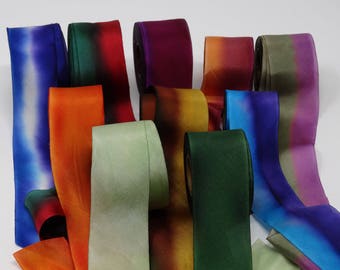 Hanah Silk Ribbon 1.5 inch wide, Wedding Ribbon, Craft Ribbon, Hand Dyed Silk Ribbon