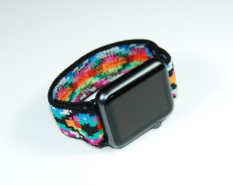 CCCVIII Apple Watch Band - Multicolor Aztec Pattern - Soft Stretch Elastic Custom Sizing