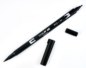 Choice of Tombow Dual Brush Marker - Black, Dark Gray, Light Gray