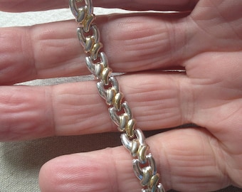 Sterling Silver and Gold Link Bracelet