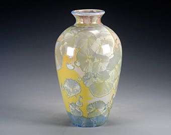 Porcelain Vase - Crystalline Glaze - Multicolored - Hand Made Ceramics - FREE SHIPPING - #A-5064