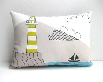 Lighthouse Cushion, Lighthouse Throw Pillow, Lighthouse Pillow, Decorative Cushion, Decorative Pillow
