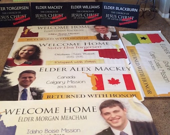 Missionary Welcome Home Banner / Missionary Banner CUSTOMIZED for YOUR MISSION **Digital File