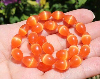 5 PEARLS ŒIL CAT MEXICAN OPAL RICE 7-8 X 11-12.