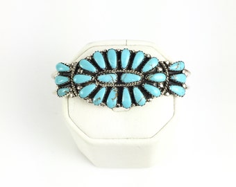 Handmade Native American Navajo Sterling Silver Turquoise Bracelet