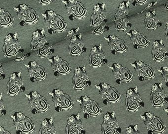 Cotton jersey Zebra on Grey Heather (13.20 EUR/meter)