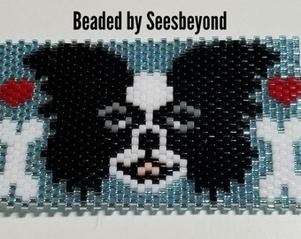 Black and White Papillon! Beaded Pen Cover with G2 Metalic Blue Pen