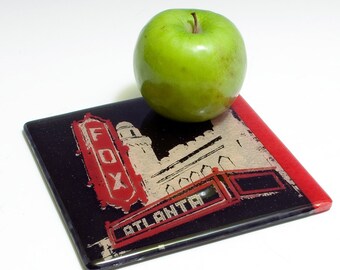 Greetings From Atlanta Trivet, Fox Theater Trivet, Fused Glass Trivet