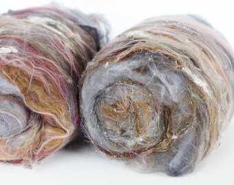Agate 3 oz Wool - Merino // Art Batt // Wool Art Batt for spinning or wet felting