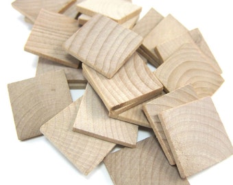 1" Unfinished Wooden Square Tiles (25mm)