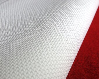 AIDA 20 Count Fabric. White Cross stitch fabric. Permin embroidery cotton. Made in Copenhagen.