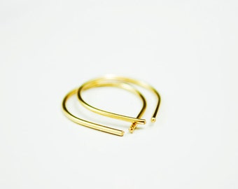 Recycled Gold Earring - 14k Gold Hoop Earrings - Simple Everyday Earring - Small Gold Earring