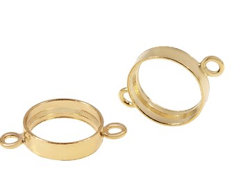 1 Pair 4 mm Gold Filled Bezel Connector (GF4003113)