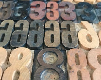 1 5/16 Inch Pick Your Letterpress Number / Mother's Day Personalized Gift / Vintage Letterpress / Old Wood Number / Vintage Type