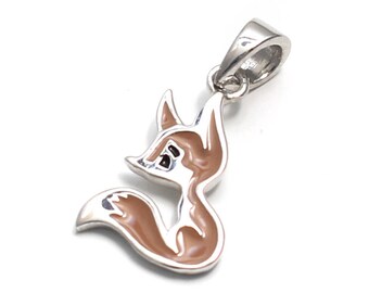 925 sterling Silver Fox Pendant
