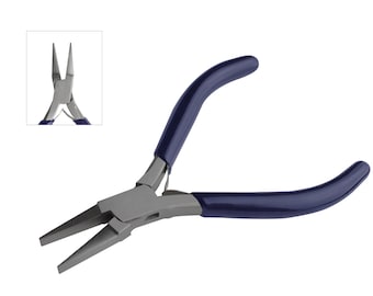 Blue Slim 4-1/2" Flat Nose Pliers Jewelry Making Wire Pliers - PLR-0102
