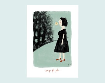 Stage fright, illustration print