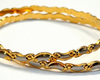 22k Two Tone Gold Indian Bangles # 252061486507
