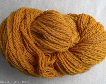 Yarn "Susu Cipolli" hand-spun, 2 ply - Merino, nature contact coloring colored onion-skin