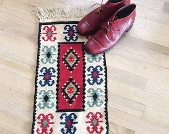 2 x 1 tissé tapis marocain, tapis marocain, marocain tenture, tapis géométriques, tapis d’appoint, tapis de table, tapis de Boho