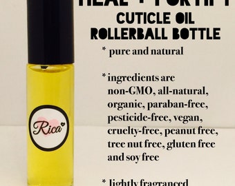 Heal + Fortify Cuticle Oil Rollerball Bottle 10mL (Organic and All-Natural)