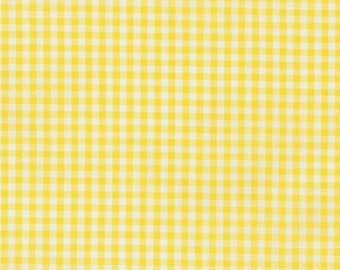 Yellow 1/8" Plaid Cotton, Carolina Gingham, Scarf Fabric, Yellow White Quilting fabric, Apparel Fabric,Plaid cotton Scarf,Robert Kaufman